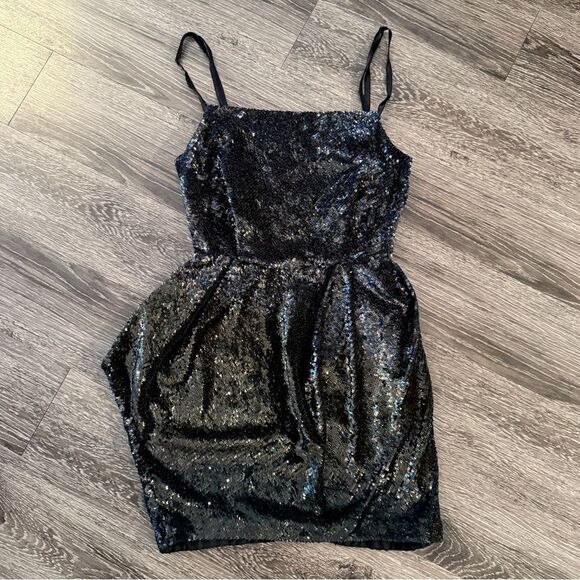 All Saints Draped Sequin Dress - Picture 1 of 6